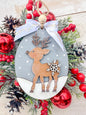 reindeer oval ornament