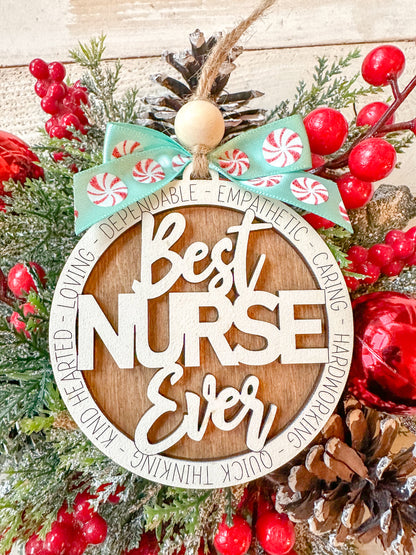 Best Nurse Ever Christmas Ornament
