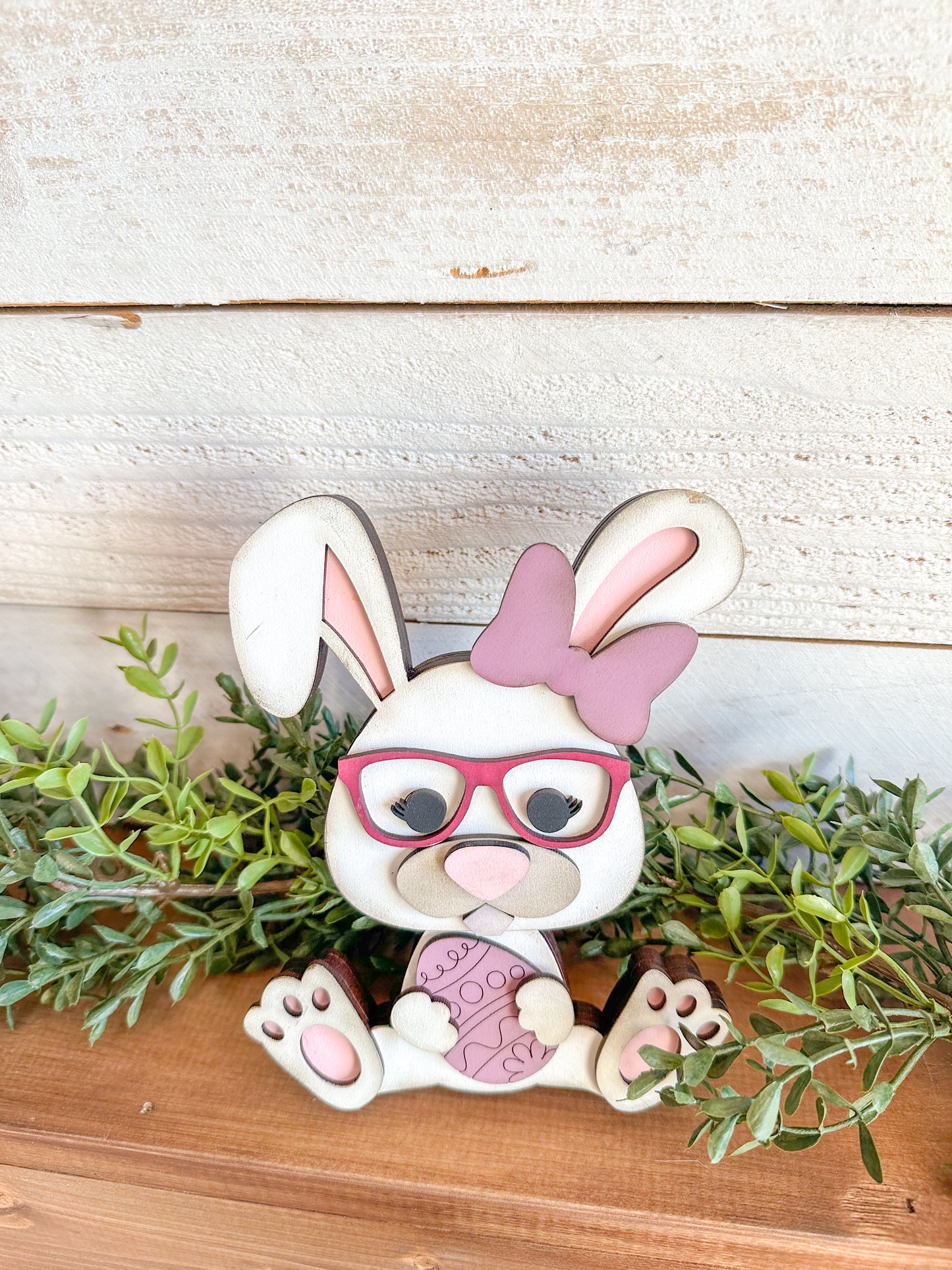 Easter Bunny Shelf Sitter – Nerdy Bunny with Glasses