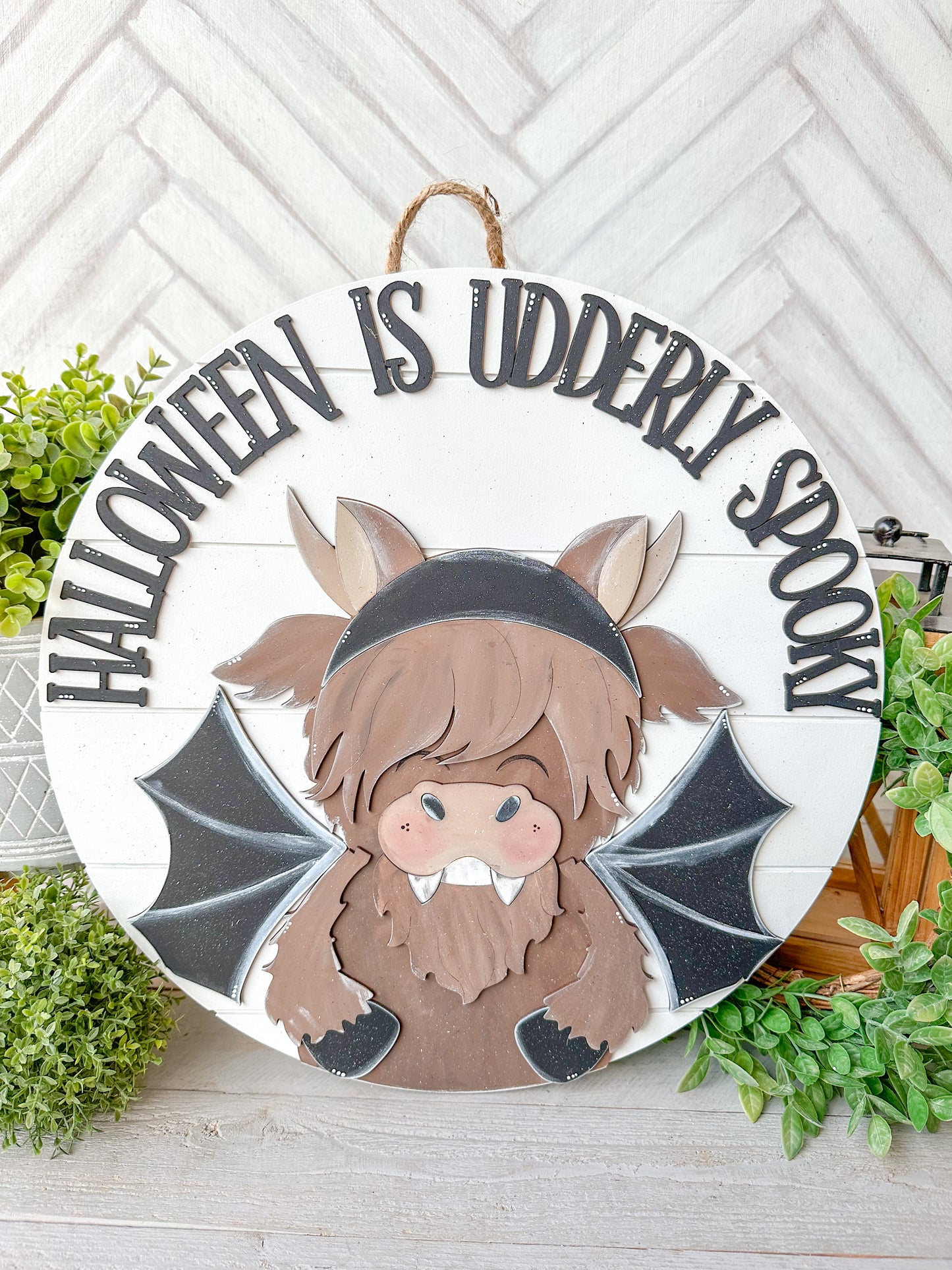 Halloween is utterly spooky Halloween door hanger