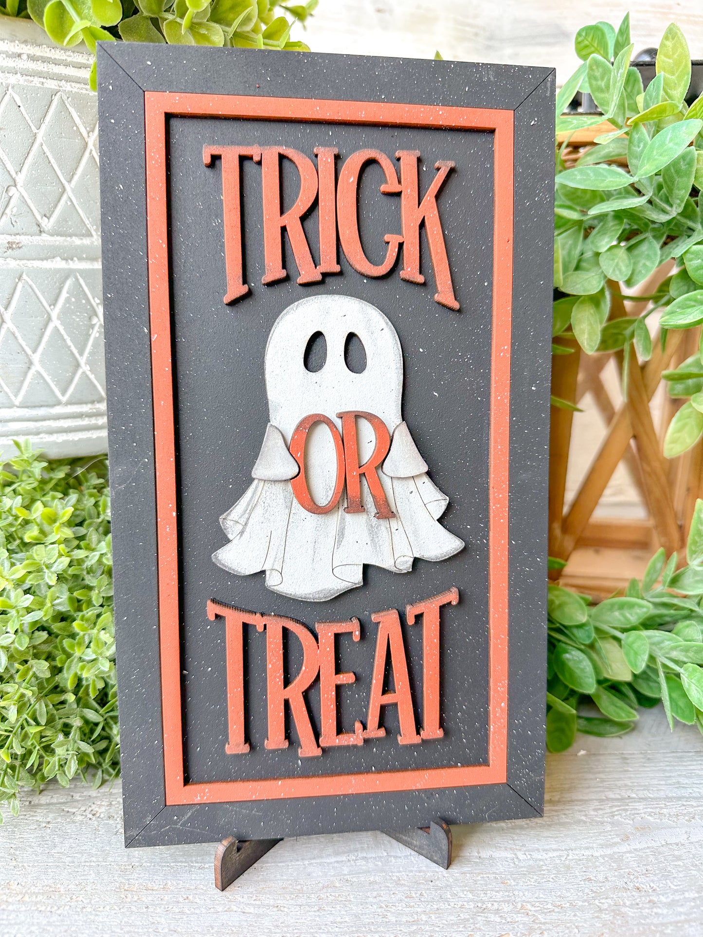 Trick or Treat Laser Cut Decor W/ Easel