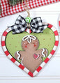 Gingerbread heart shaped Christmas ornament / gift tag