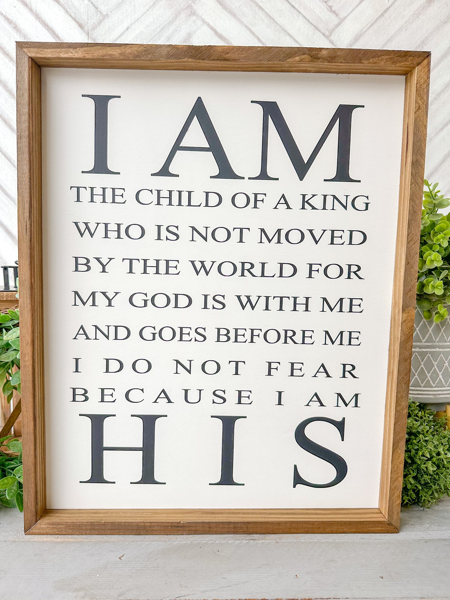 I am the child of a king. Hand-painted wood sign.