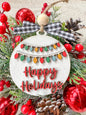 Happy Holidays Ornament – Handcrafted Christmas Tree Decoration & Gift Tag with Festive Lights