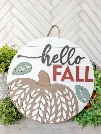 Hello Fall Porch Door Hanger