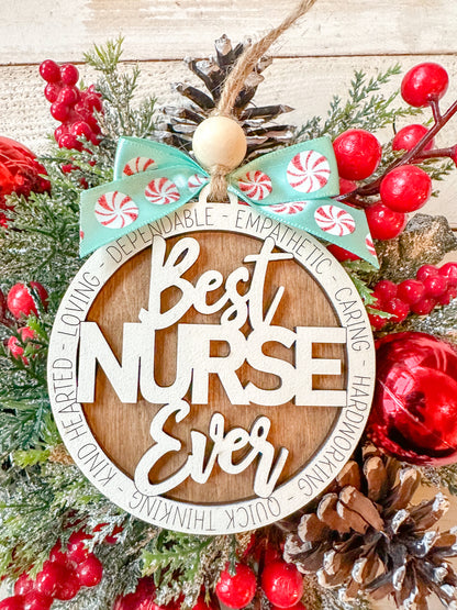 Best Nurse Ever Christmas Ornament