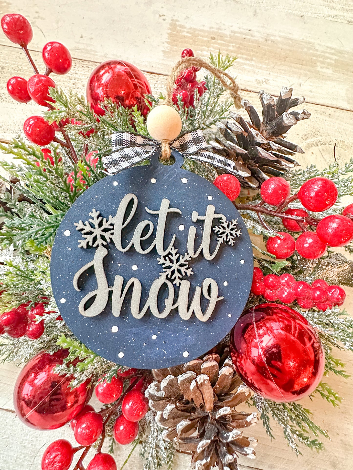 Let us snow ornament
