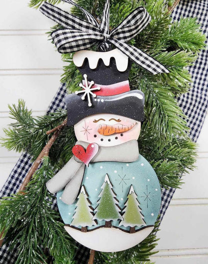 Frost the snowman winter globe Christmas ornament / gift tag