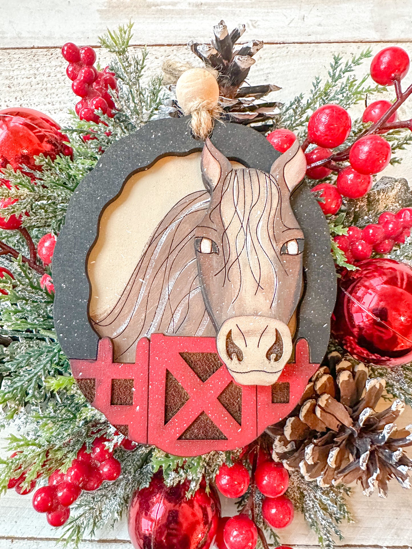 Horse & Barn Christmas Ornament