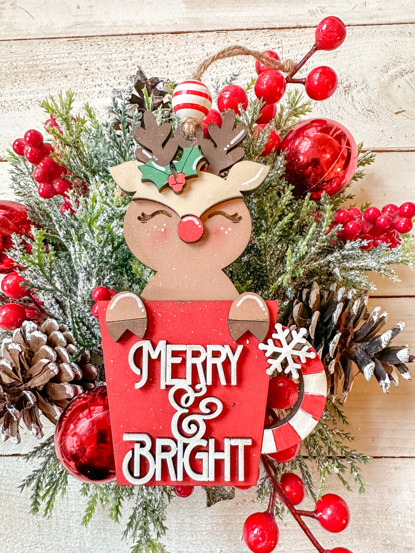 Reindeer Merry & Bright Cup Ornament