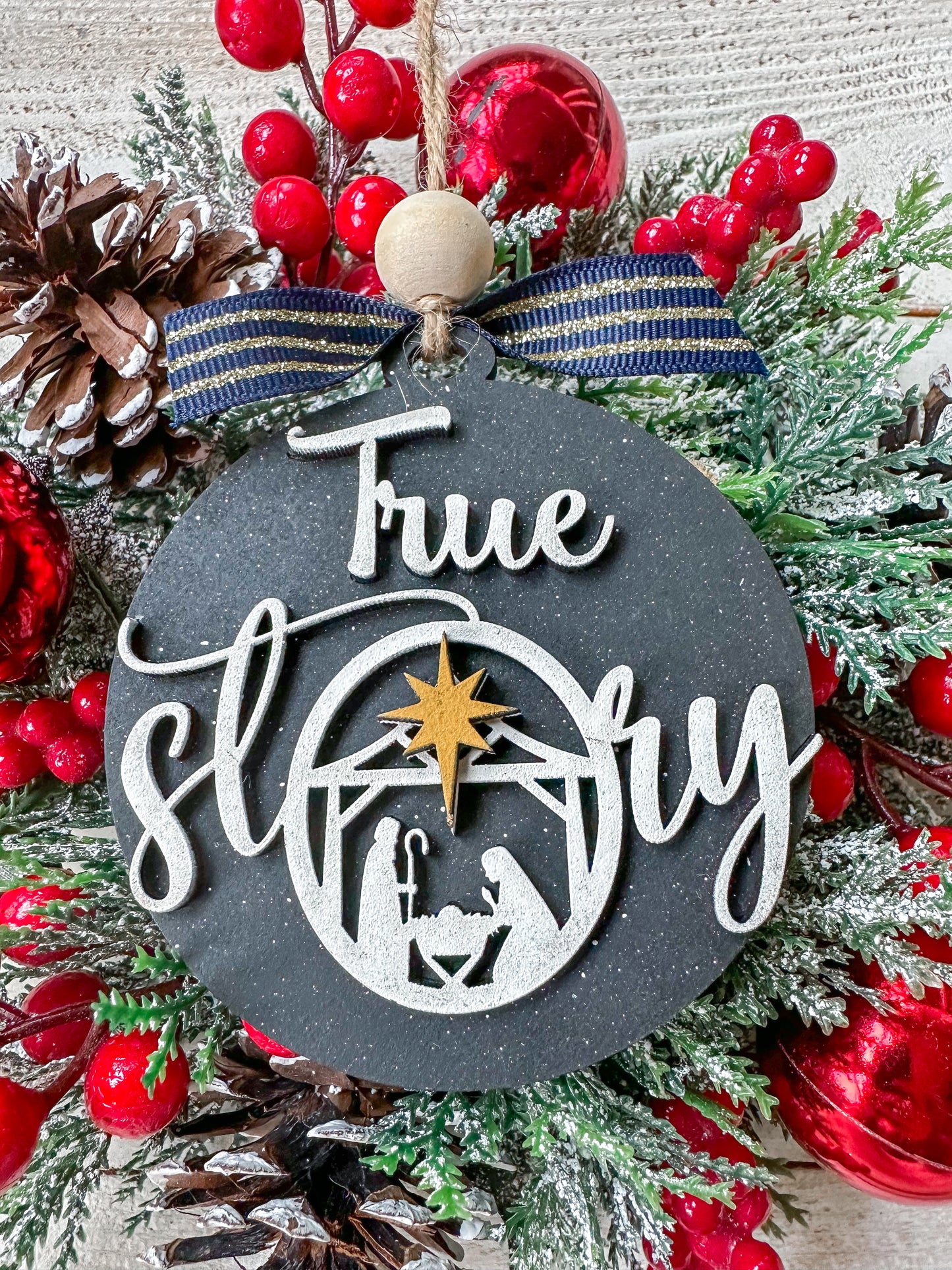 True Story Nativity Ornament – Handmade Christian Christmas Decor