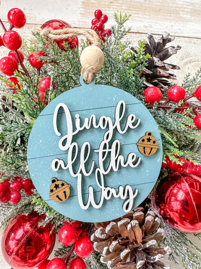 Jingle All the Way Christmas Ornament – Handcrafted Holiday Tree Decor & Gift Tag
