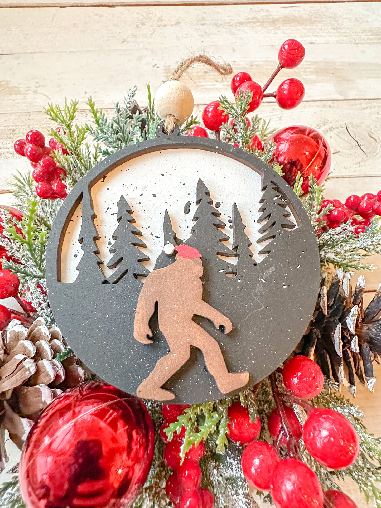Bigfoot Forest Christmas Ornament