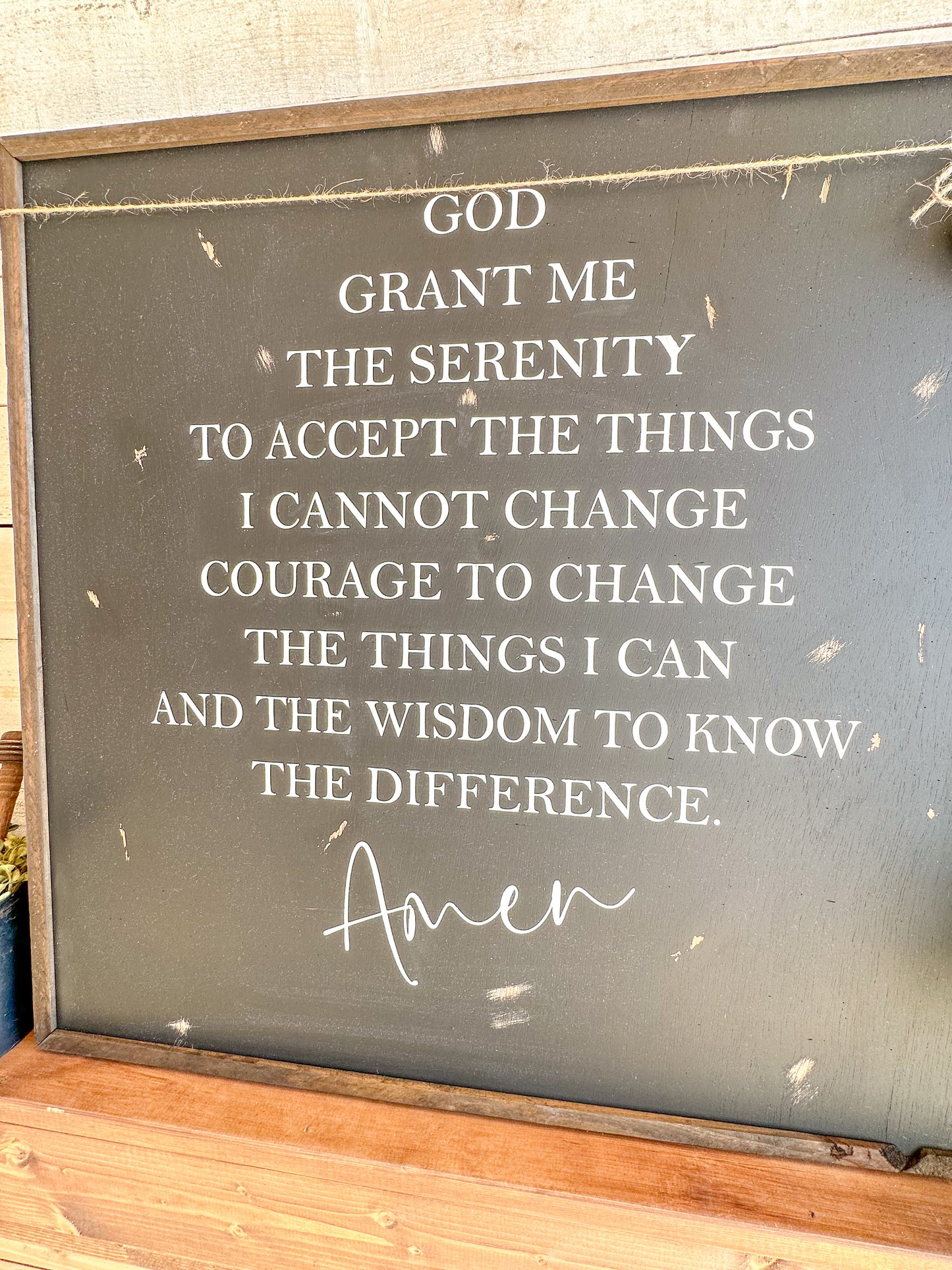 Serenity Prayer Wooden Sign – Faith-Based Christian Wall Art