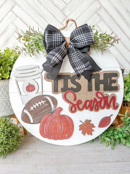 ‘tis the season fall door hanger