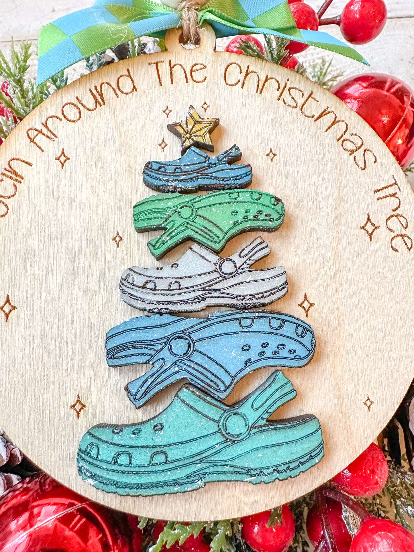 Crockett around the Christmas tree Ornament