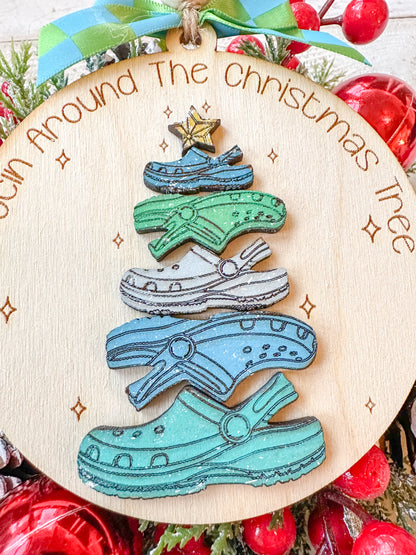 Crockett around the Christmas tree Ornament