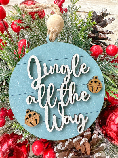 Jingle All the Way Christmas Ornament – Handcrafted Holiday Tree Decor & Gift Tag