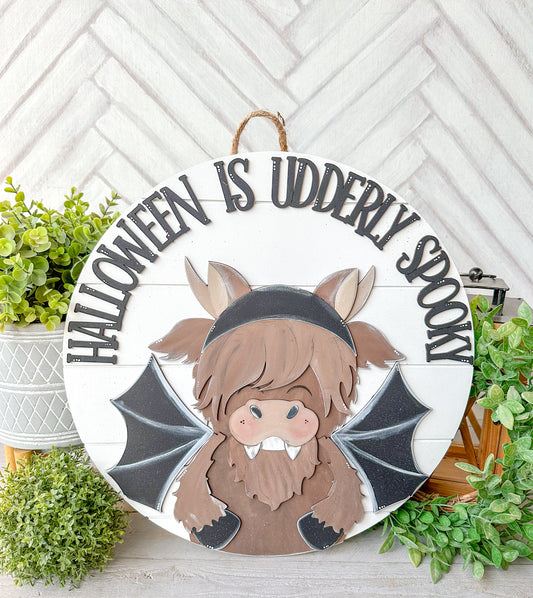 Halloween is utterly spooky Halloween door hanger