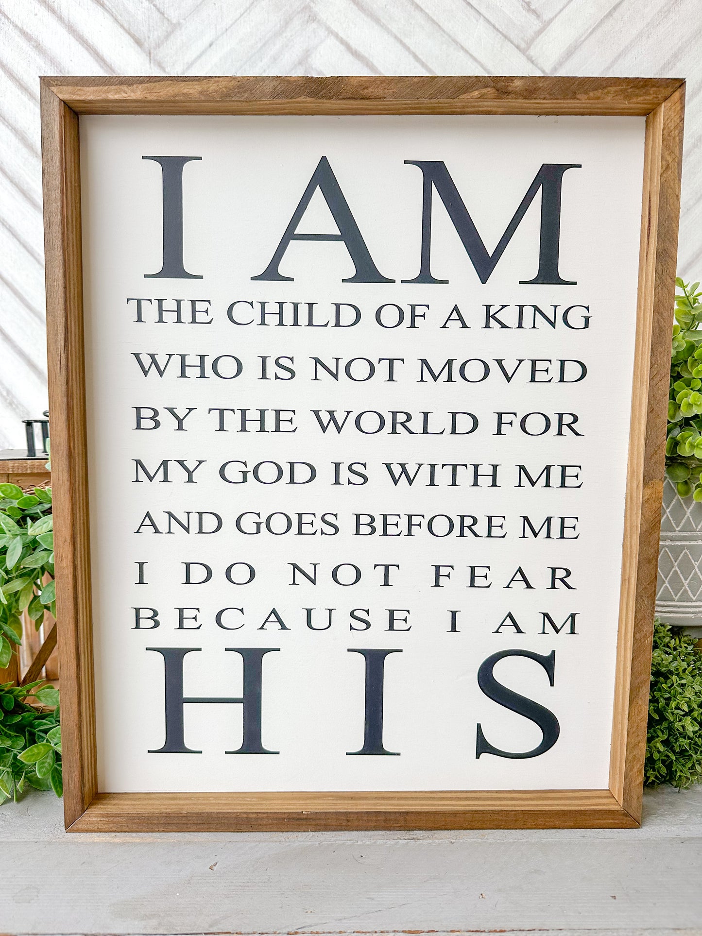 I am the child of a king. Hand-painted wood sign.