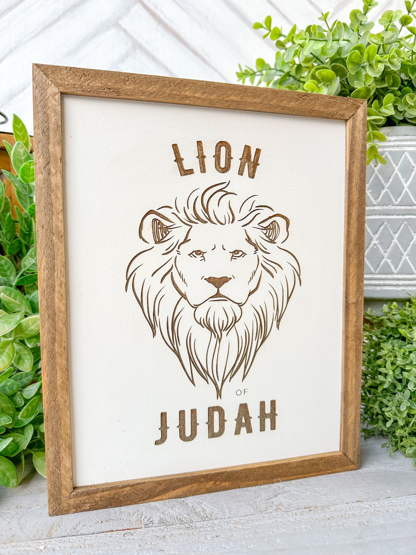Lion of Judah Laser Engraved Wooden Sign