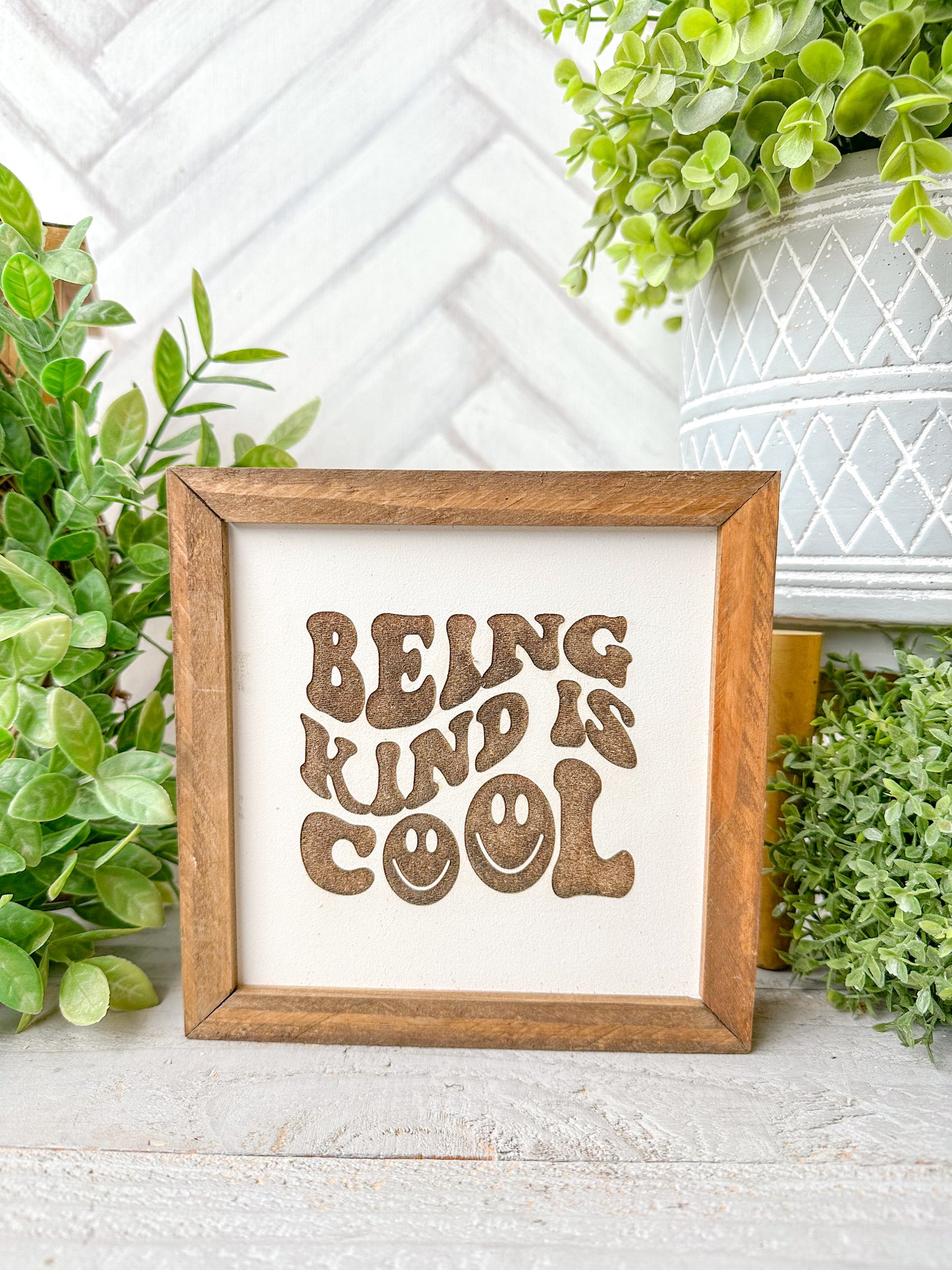 Being Kind Is Cool-Laser Engraved Wooden Sign