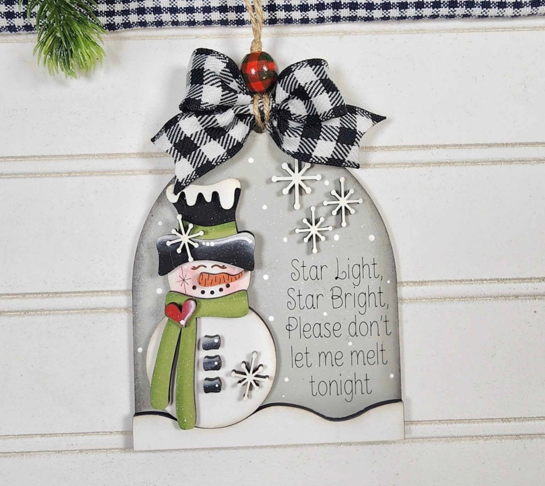 Star light start bright please don’t let me melt tonight - Snowman Arch Ornament