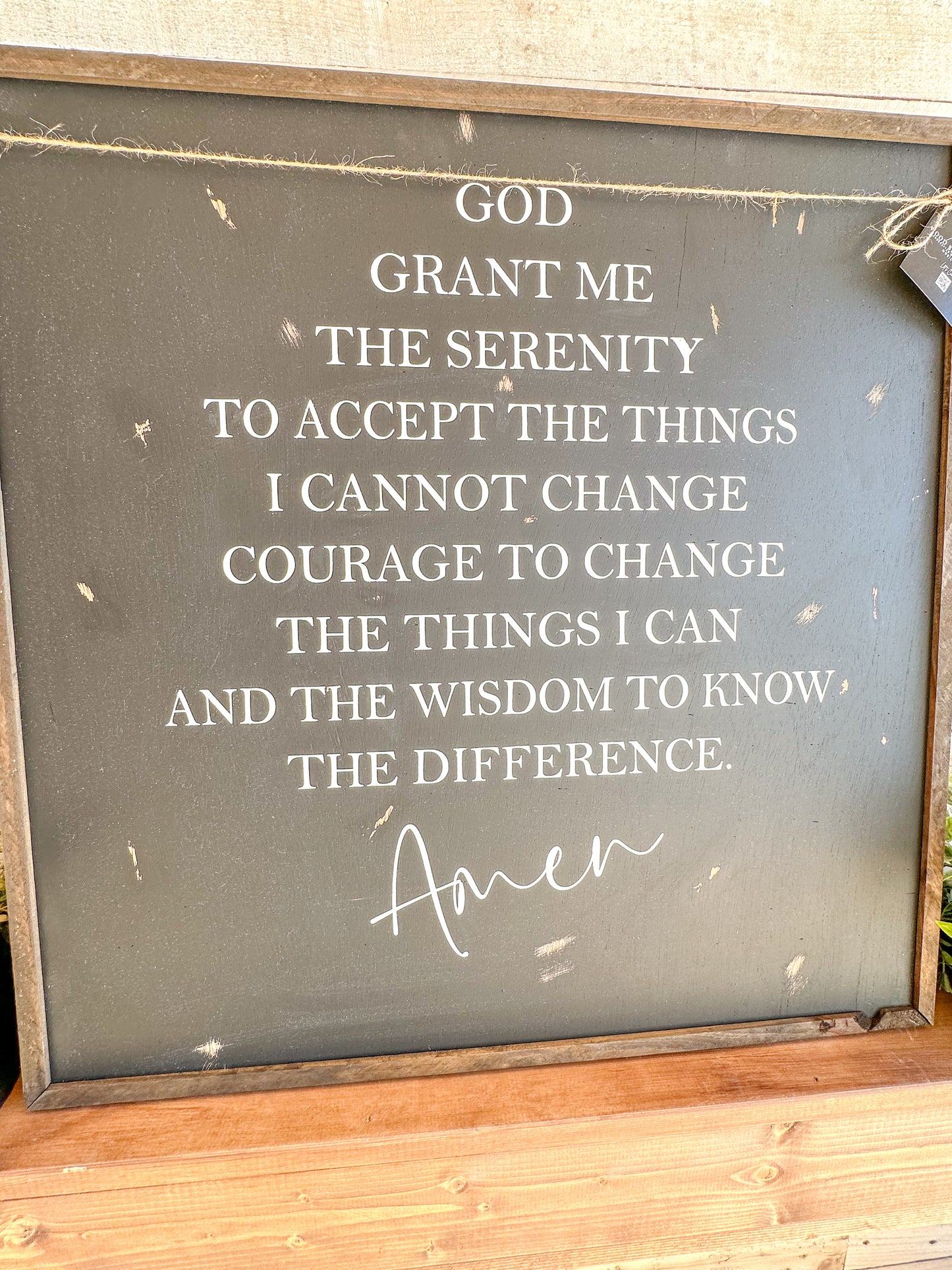 Serenity Prayer Wooden Sign – Faith-Based Christian Wall Art