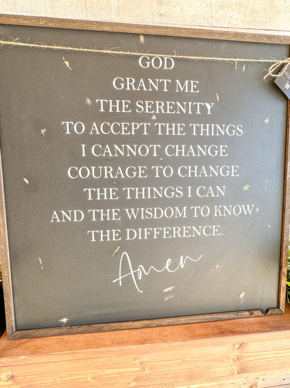 Serenity Prayer Wooden Sign – Faith-Based Christian Wall Art