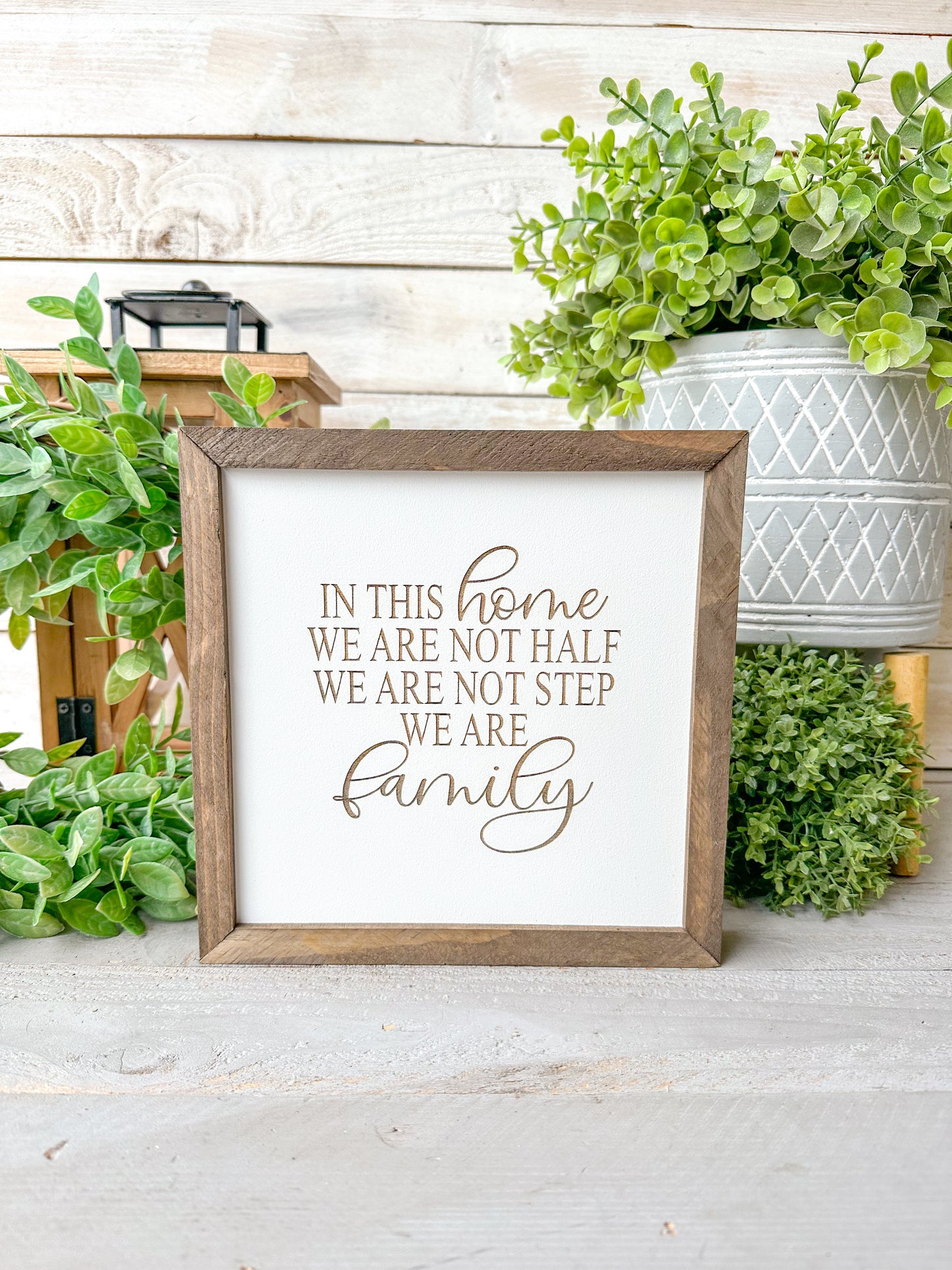 In this home we are not half laser engraved laser engraved wood sign