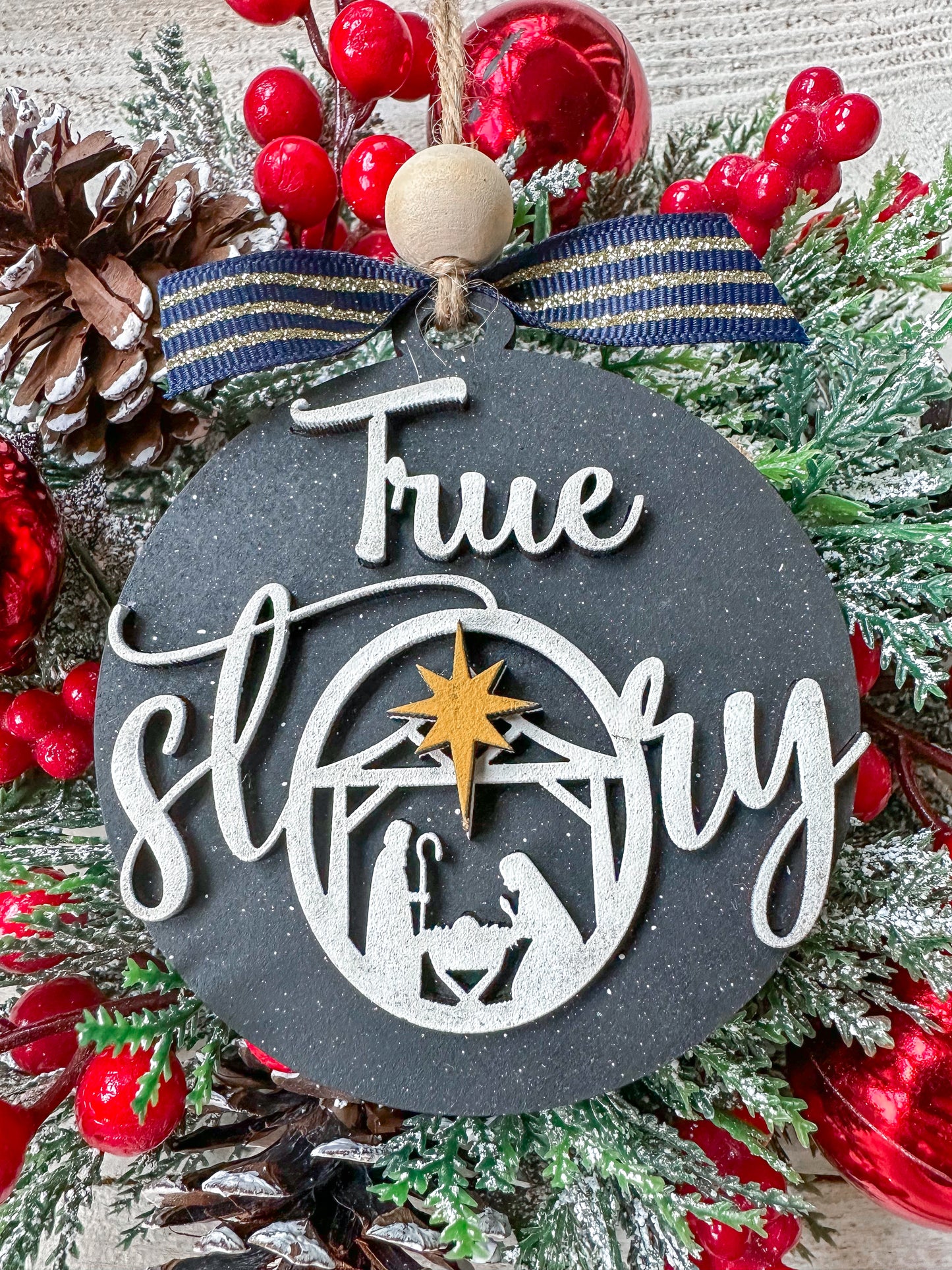 True Story Nativity Ornament – Handmade Christian Christmas Decor
