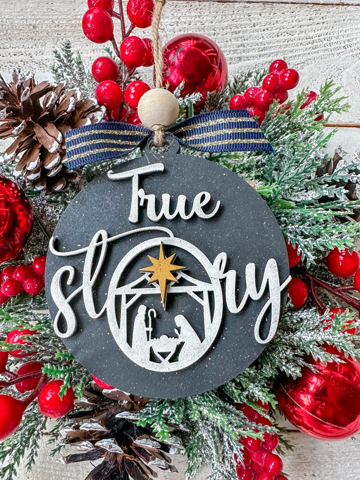 True Story Nativity Ornament – Handmade Christian Christmas Decor