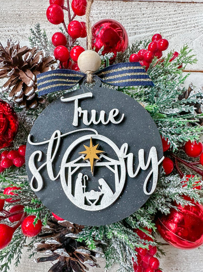 True Story Nativity Ornament – Handmade Christian Christmas Decor