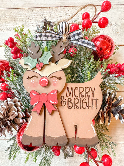 Merry & Bright Reindeer Ornament