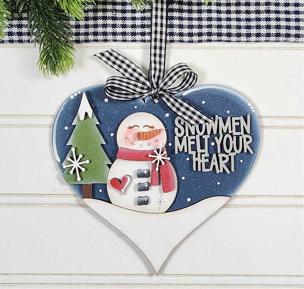 Snowmen Melt Your Heart Christmas Ornament
