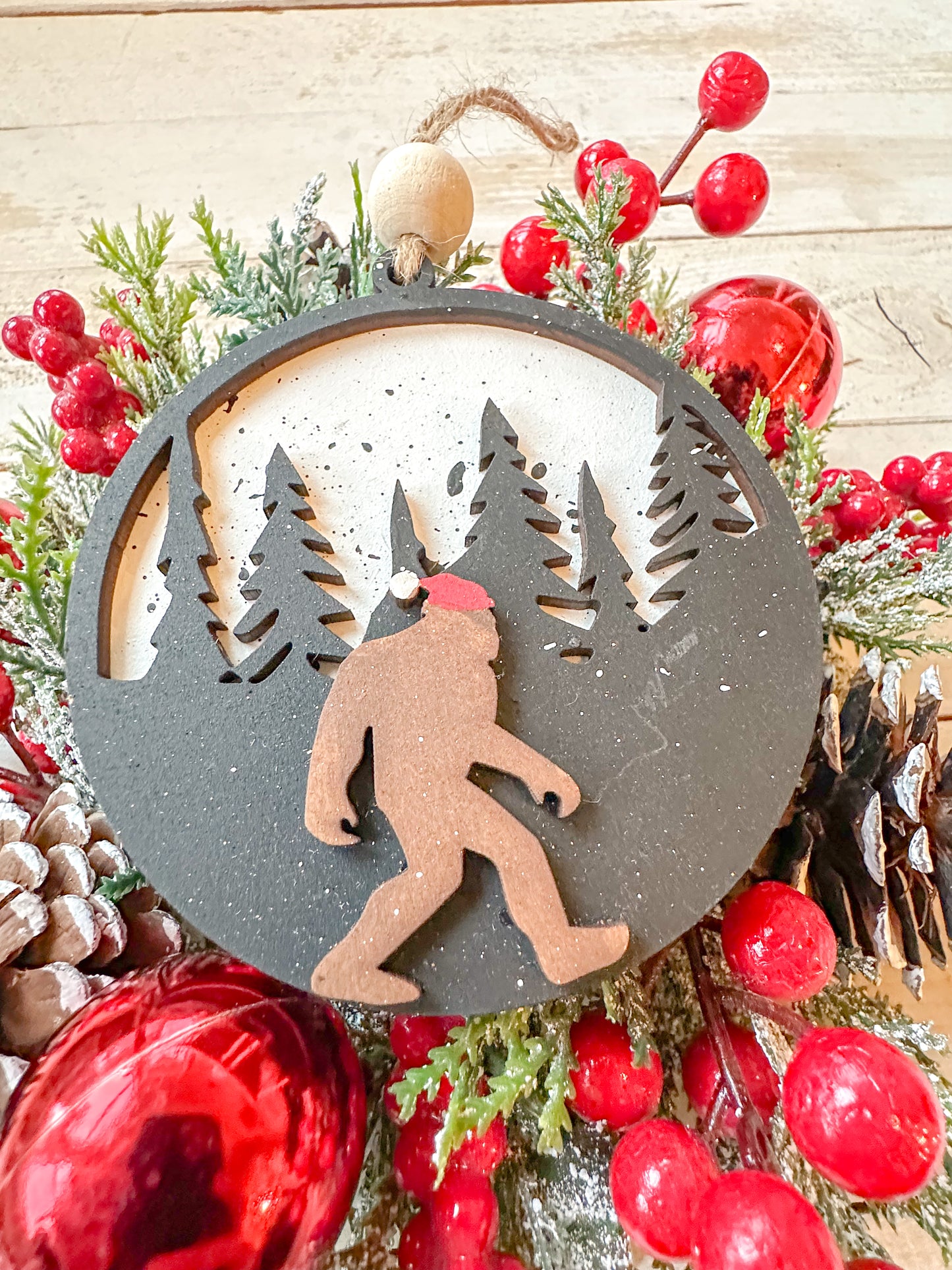 Bigfoot Forest Christmas Ornament
