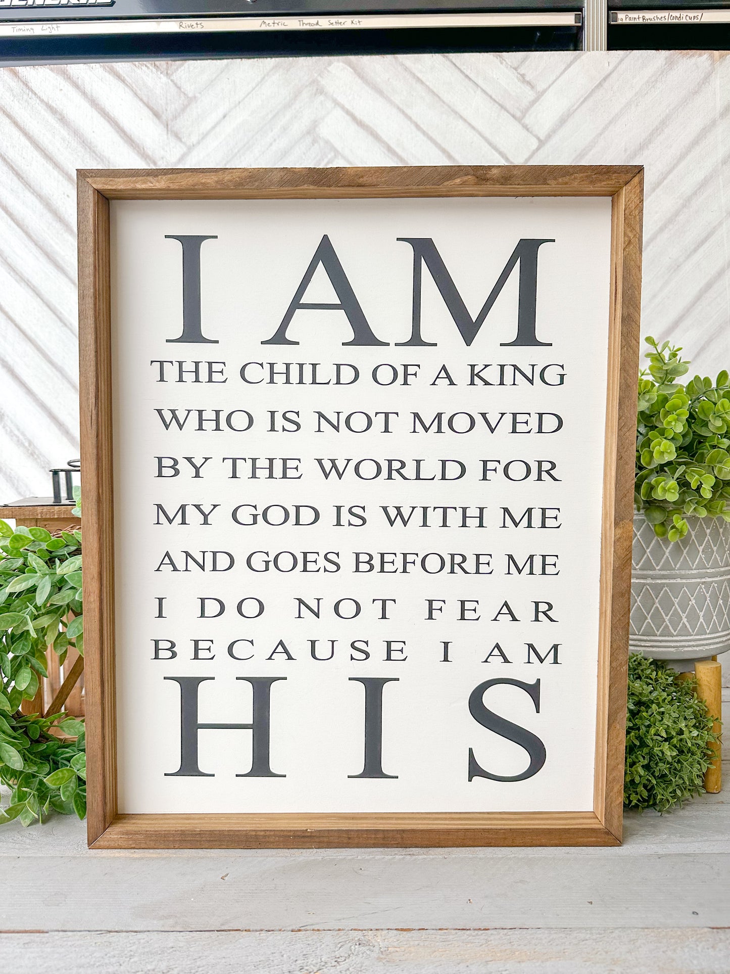 I am the child of a king. Hand-painted wood sign.