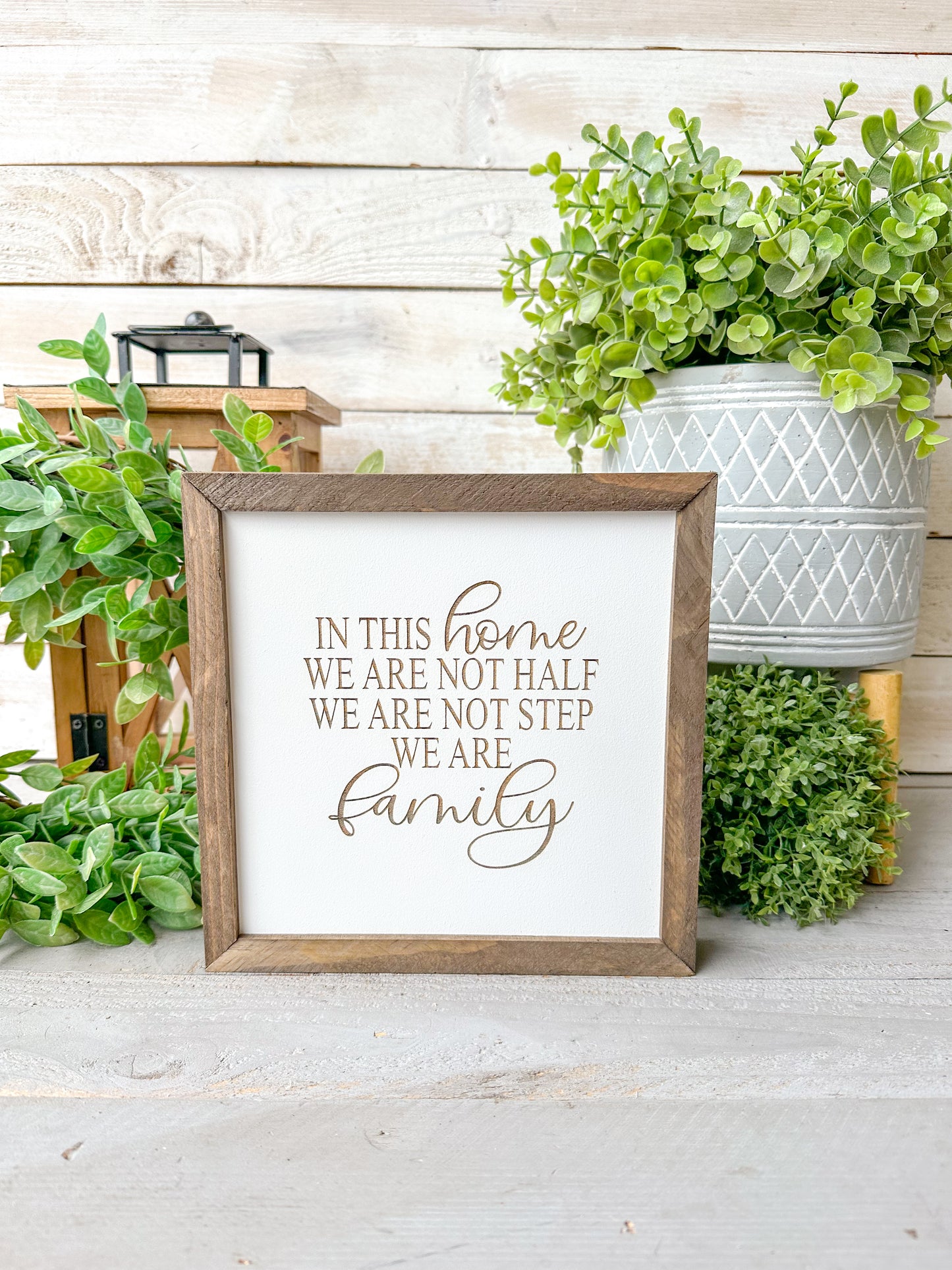 In this home we are not half laser engraved laser engraved wood sign