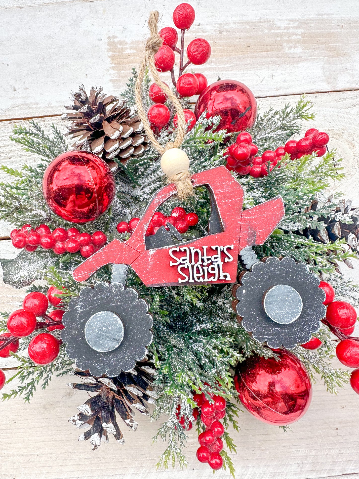 Santa sleigh ornament