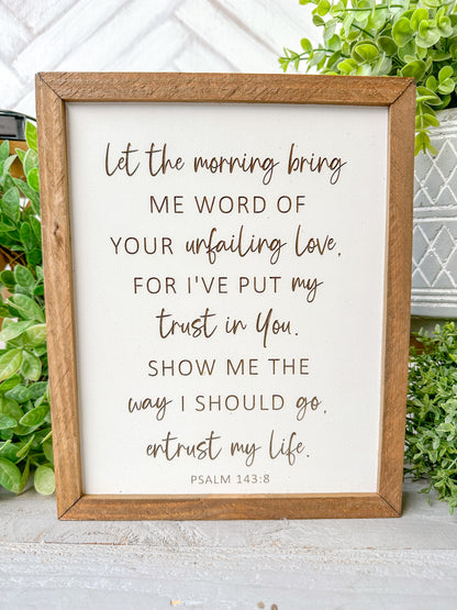 Morning Blessings Psalm Laser Engraved Scripture Sign