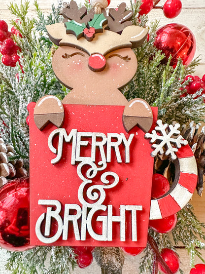 Reindeer Merry & Bright Cup Ornament