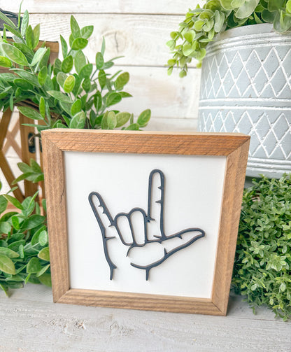 Handmade ASL I Love You 3D Sign – Modern Farmhouse Wall Art