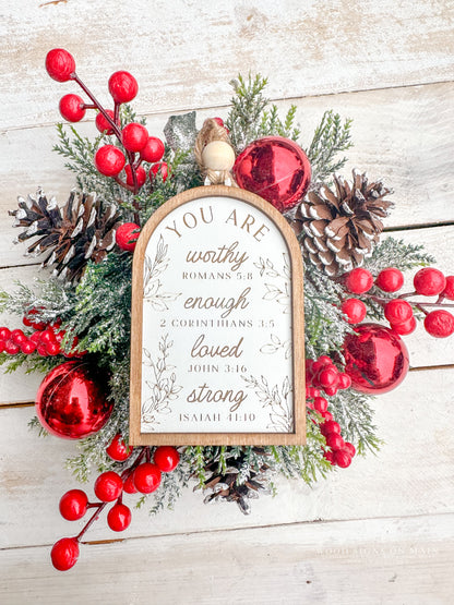 Worthy Affirmation Floral Arch Ornament
