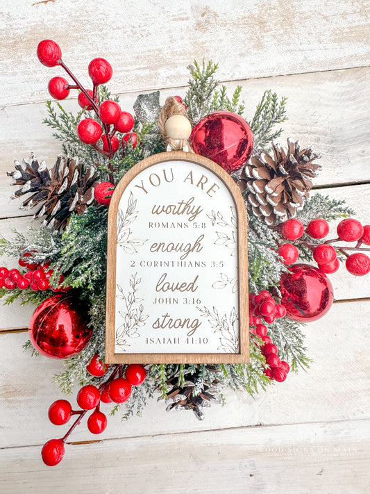 Worthy Affirmation Floral Arch Ornament
