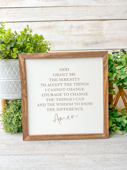 God grant me serinity prayer. Laser engraved wood sign