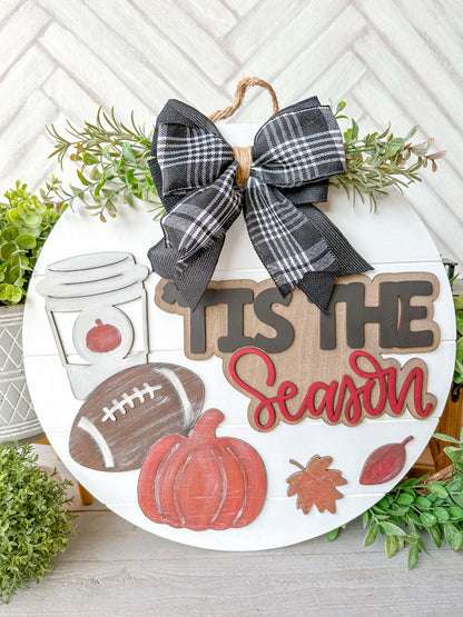 ‘tis the season fall door hanger