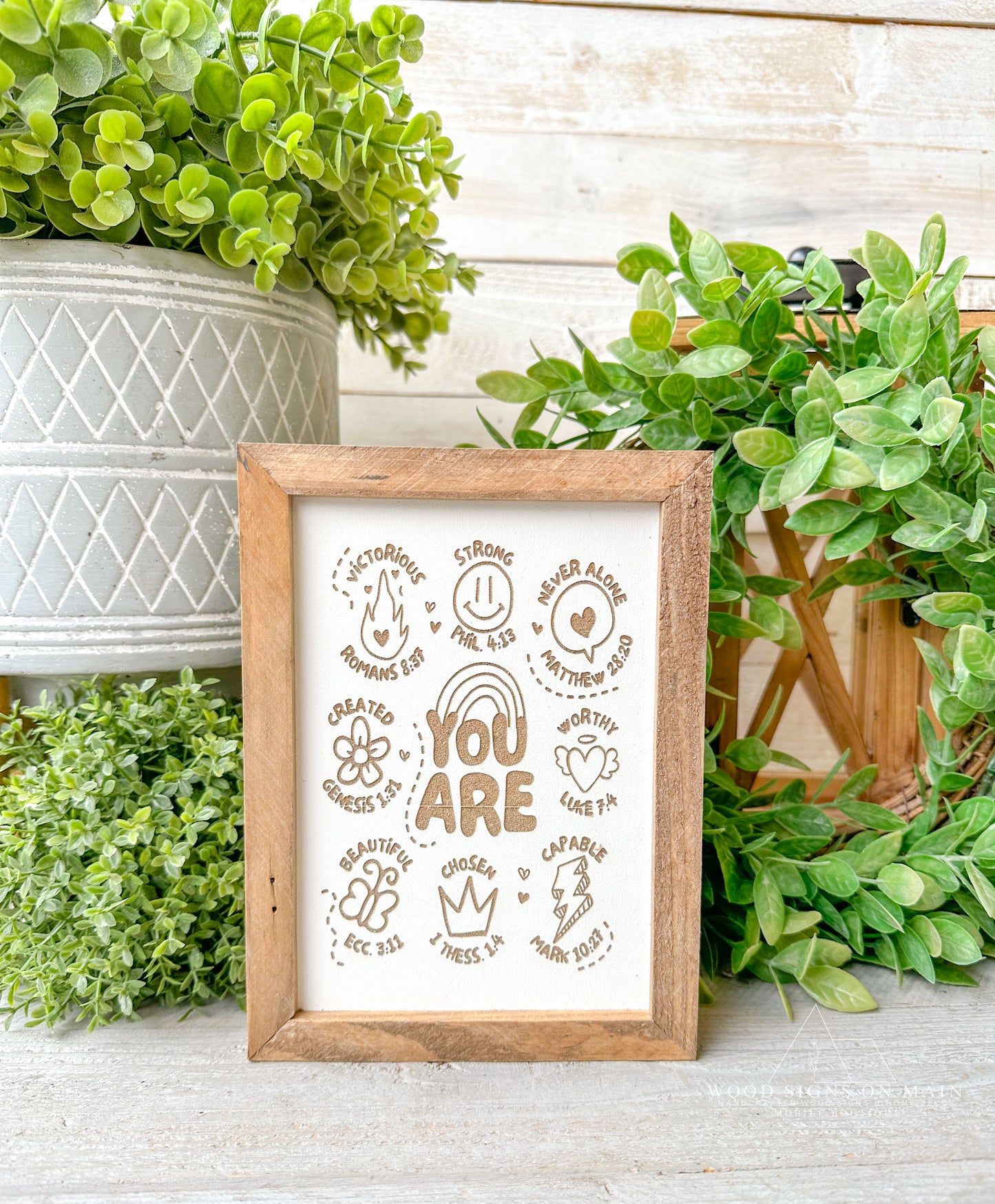 you are affirmation laser engraved wood sign