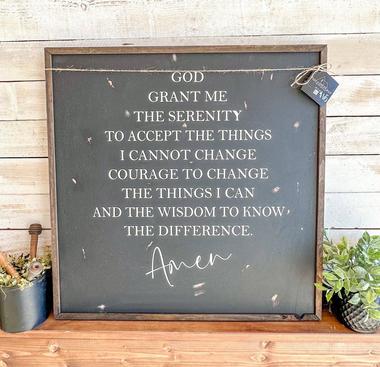 Serenity Prayer Wooden Sign – Faith-Based Christian Wall Art