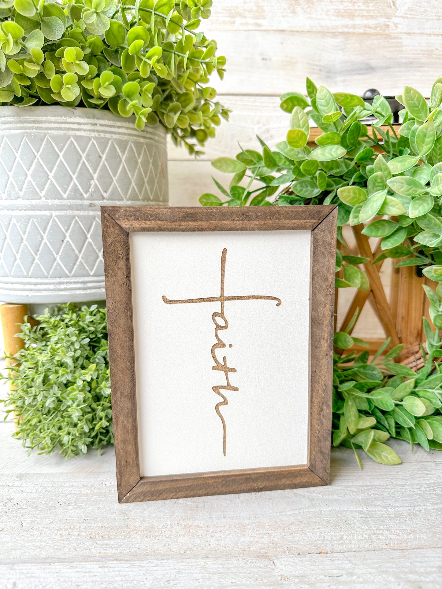 Faith cross, Laser engraved wood sign