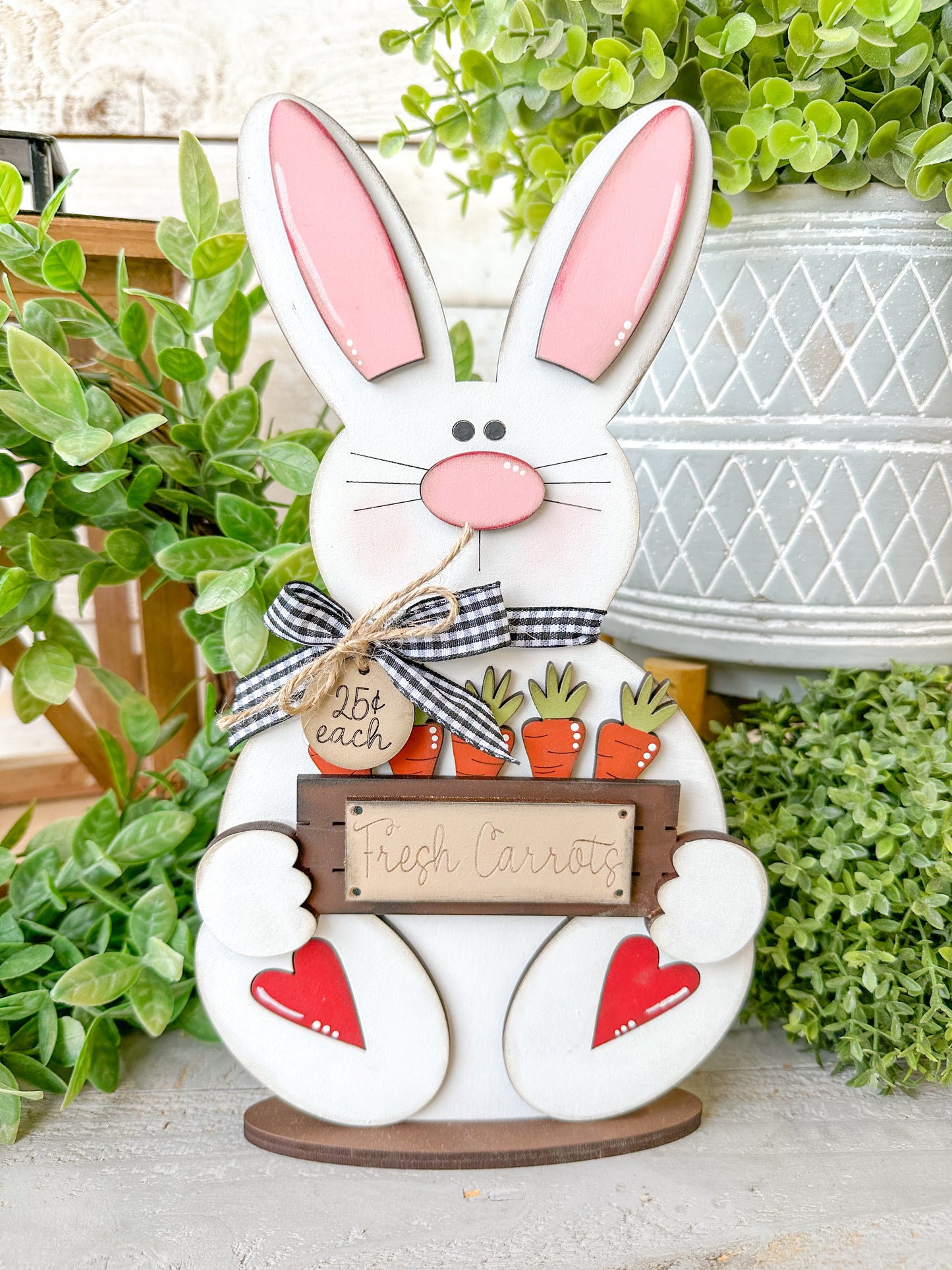 Handcrafted Easter Bunny Sign – Fresh Carrots Farmhouse Decor | Limited Release